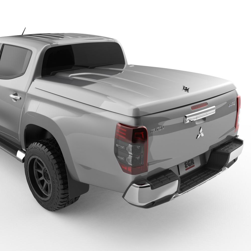 Mitsubishi Triton MQ/MR with EGR 1 Piece Hard Lid, rear three-quarter view showing smooth OEM-matched finish and secure tub cover