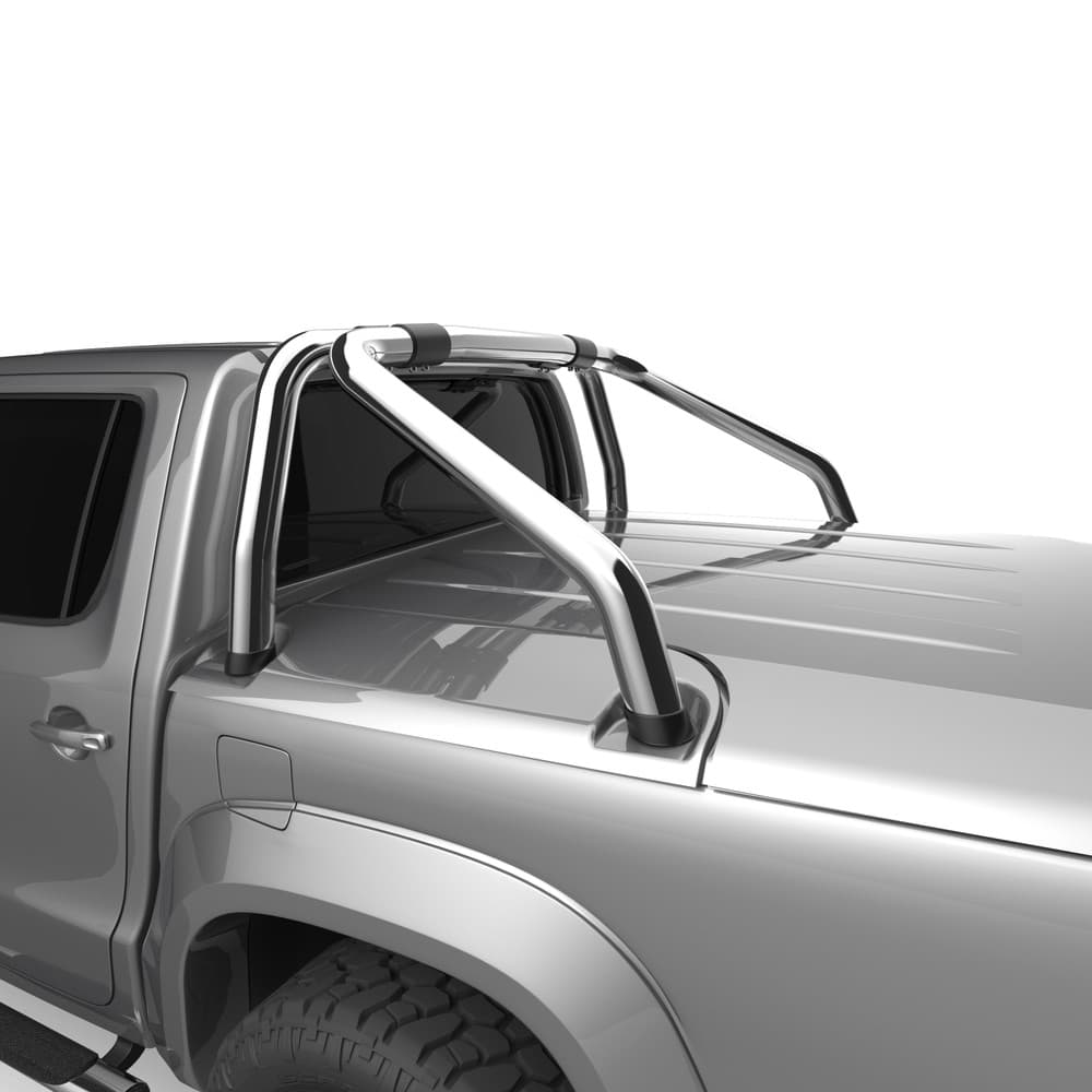 Close-up side angle of Volkswagen Amarok with EGR 3 Piece Hard Lid, highlighting hinge system and secure three-piece fitment