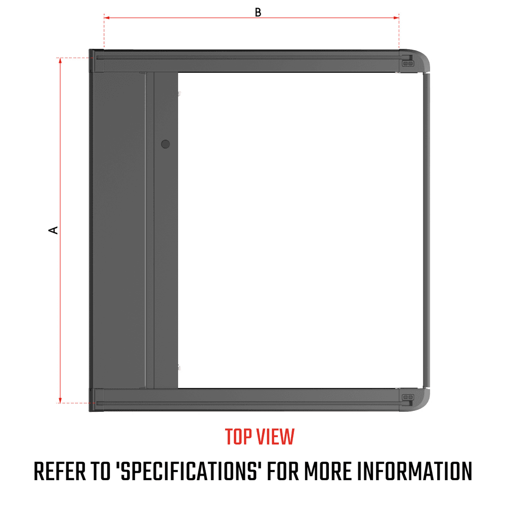 Technical diagram of EGR RollTrac Manual for Mazda BT-50 2021, showing product dimensions and installation layout