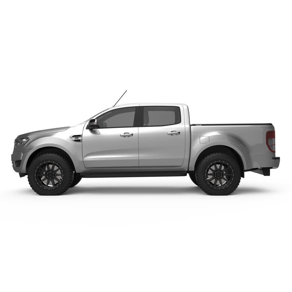 Side profile of Ford Ranger PX equipped with EGR RollTrac Manual, showing sleek integrated tub cover design