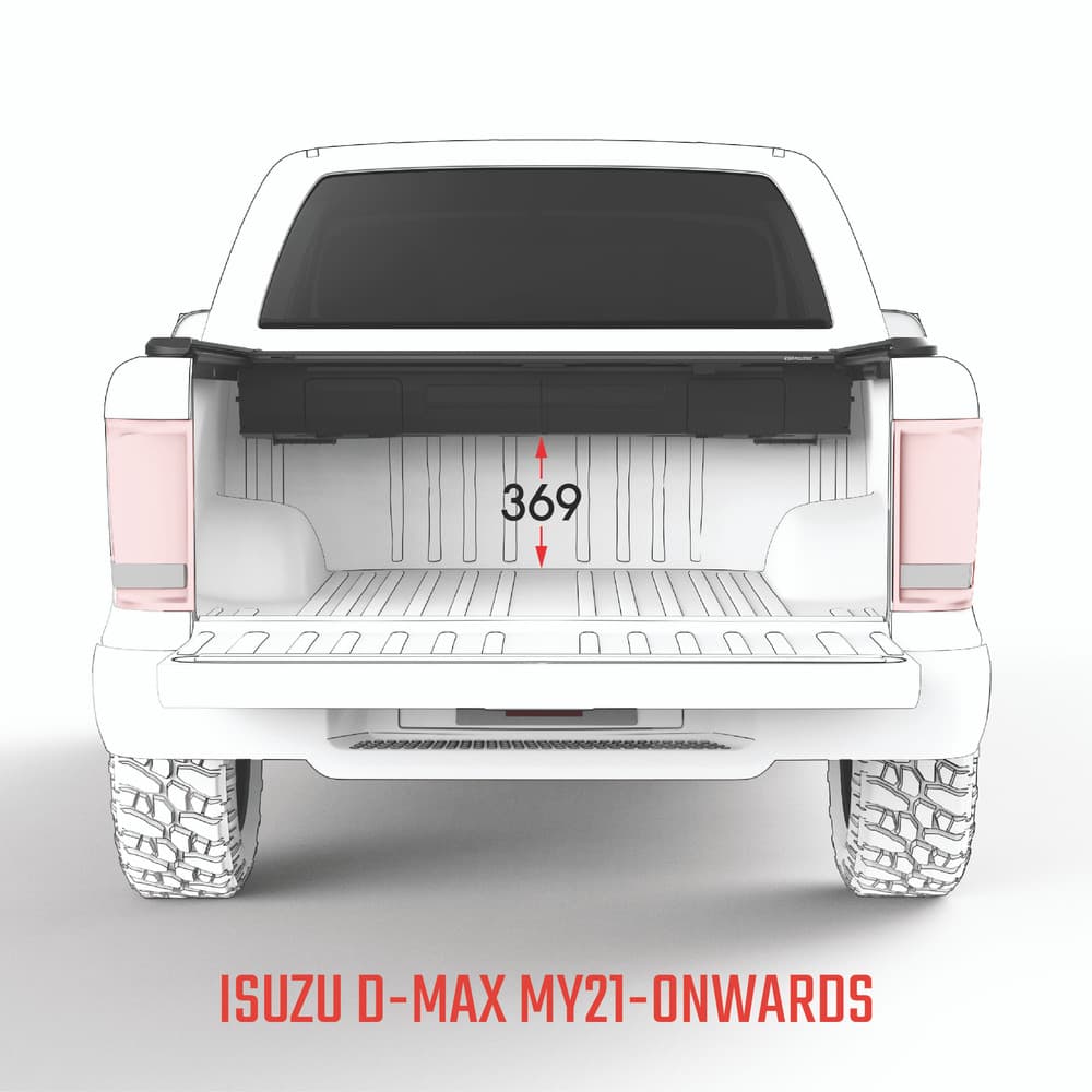 Rear view of Isuzu D-Max 2020 with EGR RollTrac Manual securely locked in place