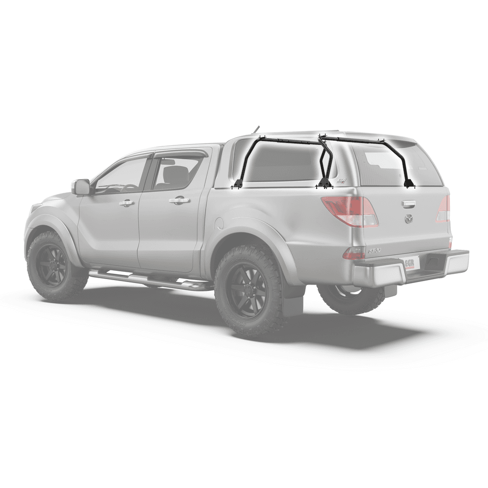 Side view of Mazda BT-50 GEN3 Canopy fitted with the EGR heavy-duty internal roof rack support frame