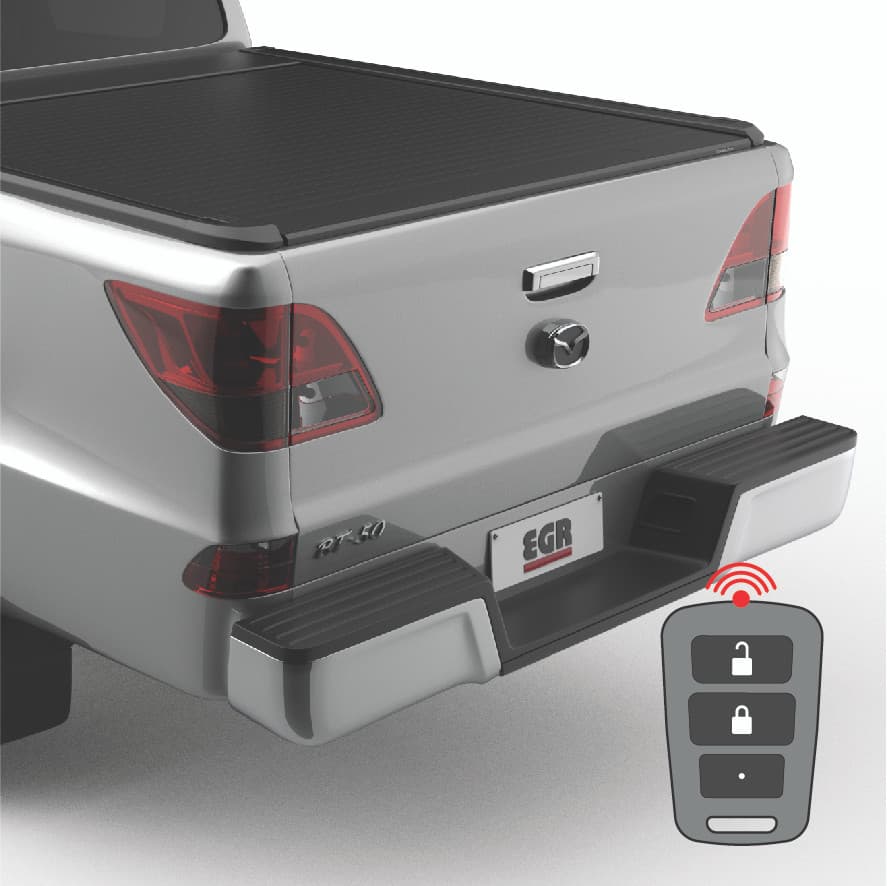 EGR Tailgate Remote Locking Kit shown on a Mazda BT-50 2011–2019