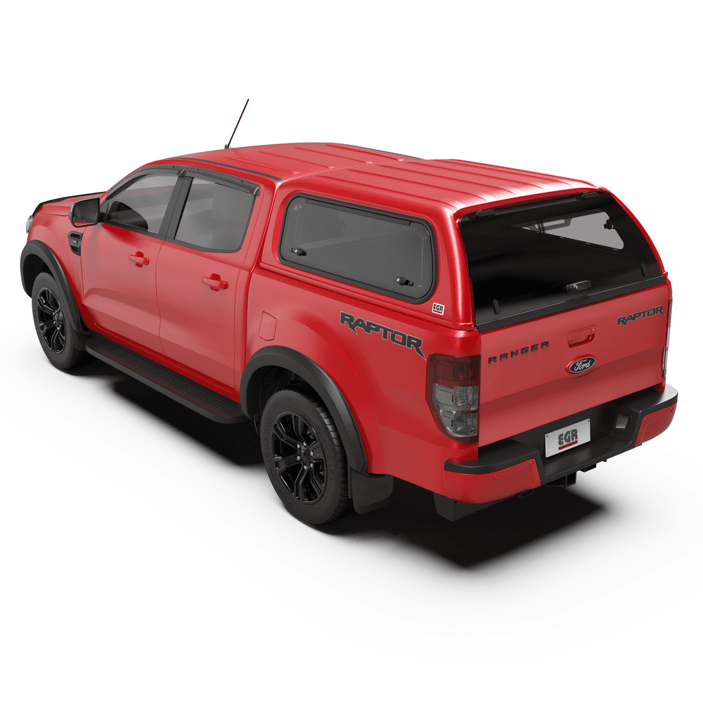 Straight rear view of the Ford Ranger Raptor PX with an EGR Premium Canopy fitted