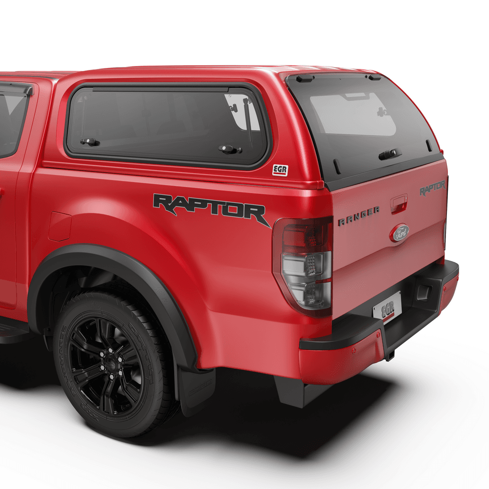 Close-up rear corner view of the Ford Ranger Raptor PX EGR Premium Canopy
