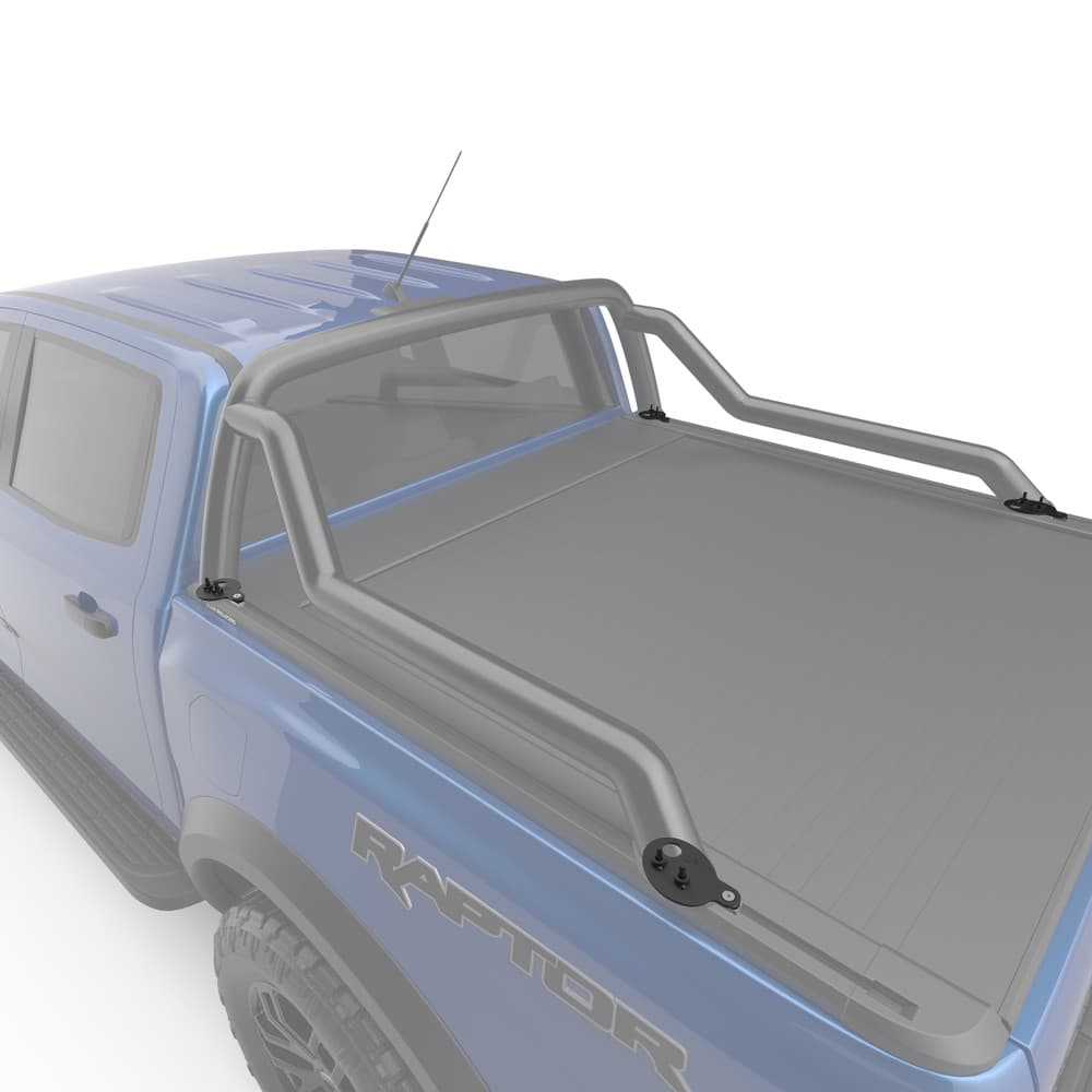 Top view of Ford Ranger Raptor showing the EGR RollTrac fitted with the Sports Bar Adapter Kit