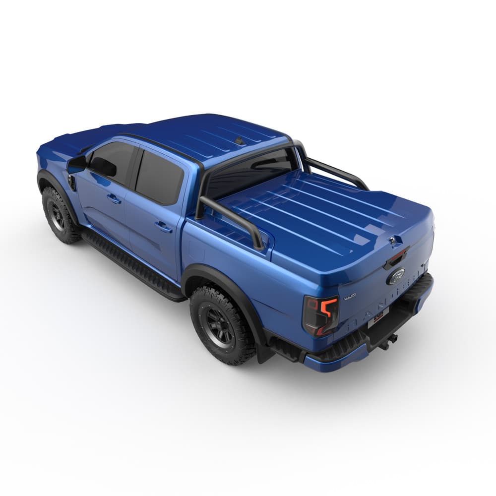 Top-down view of Ford Ranger RA tray fitted with the EGR Hard Lid 3-Piece