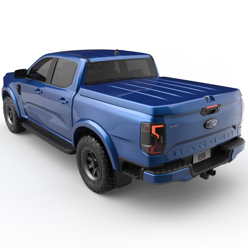 Angled rear view of Ford Ranger RA featuring the colour-coded EGR Hard Lid 1 Piece