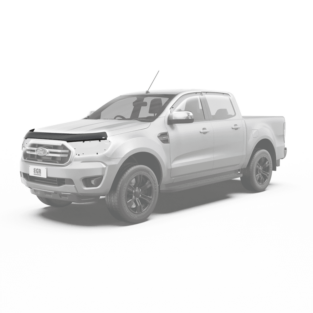 Ford Ranger 2015–2022 fitted with EGR Protection Pack including bonnet protector, headlight covers and weather shields