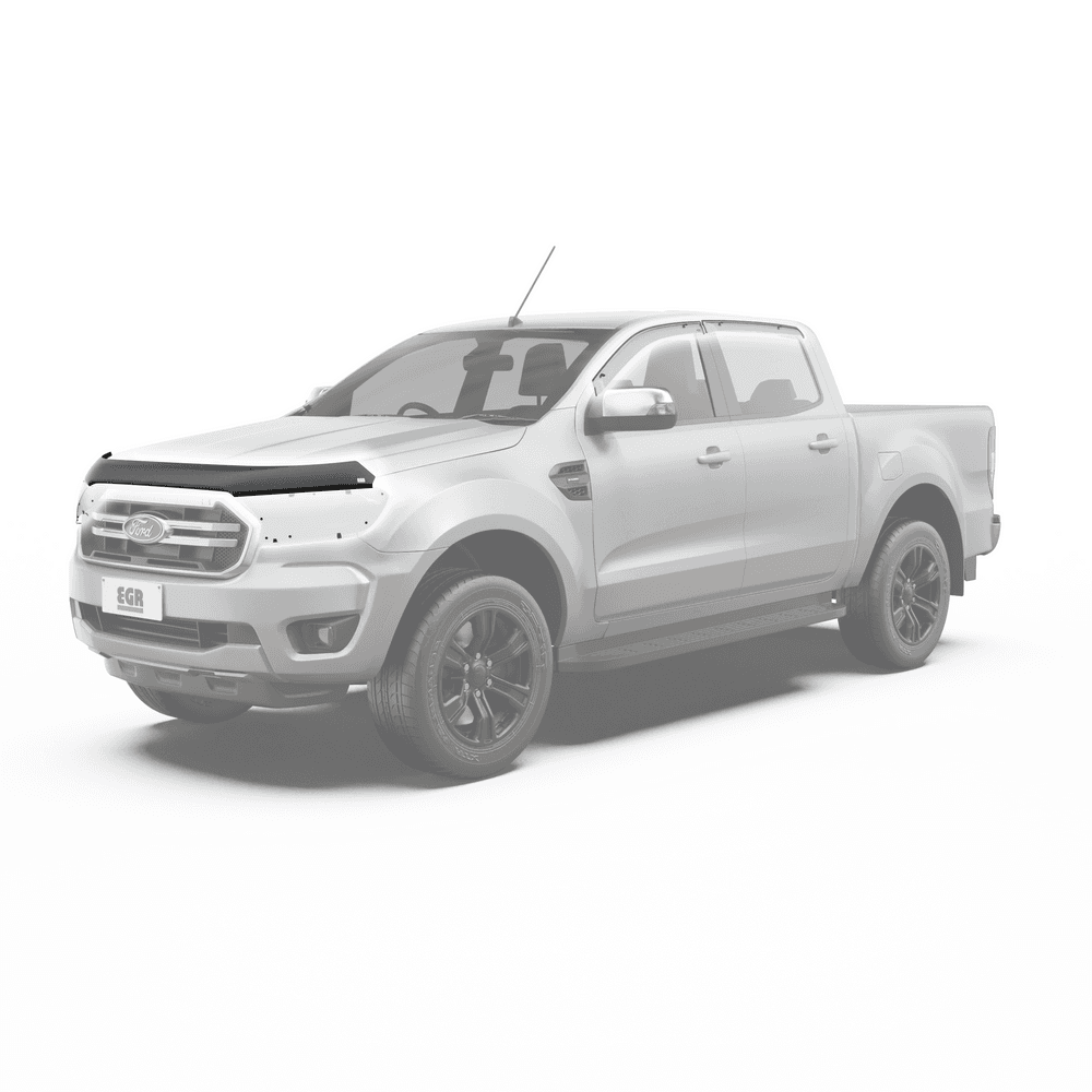 Ford Ranger 2015–2022 fitted with EGR Protection Pack including bonnet protector, headlight covers and weather shields