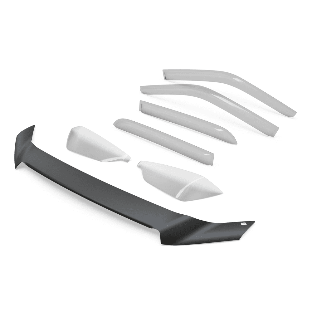 Isuzu D-Max 2020 fitted with EGR matte black bonnet protector, front three-quarter view