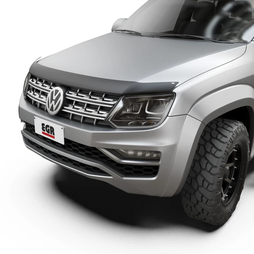 Volkswagen Amarok 2012-Onwards fitted with EGR Protection Pack including bonnet protector, headlight protectors and slimline weather shields