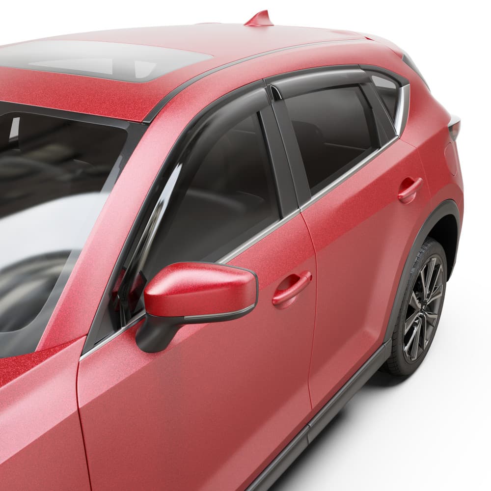 Front view of Mazda CX-5 with EGR bonnet protector and clear headlight shields for stone chip protection