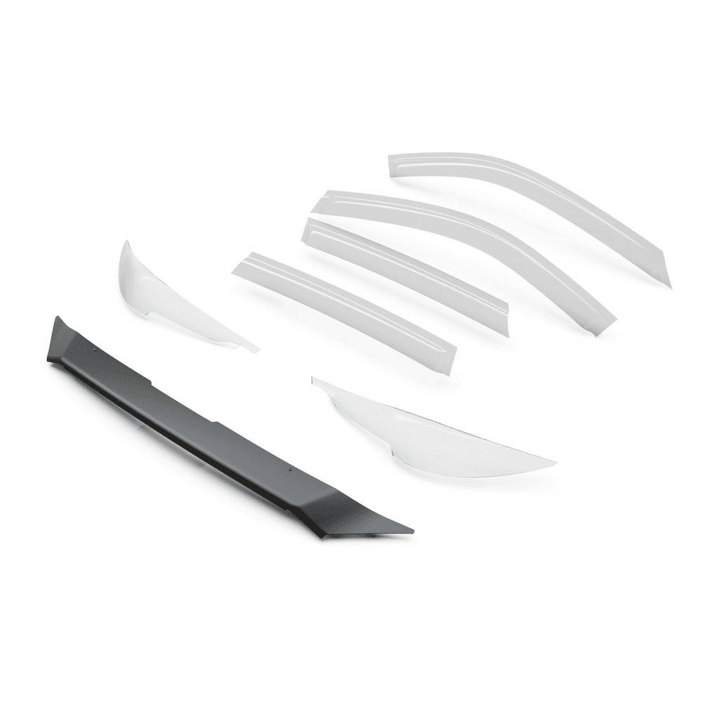 Mazda CX-5 2017–2021 fitted with EGR Protection Pack showing bonnet protector, weather shields, and headlight guards