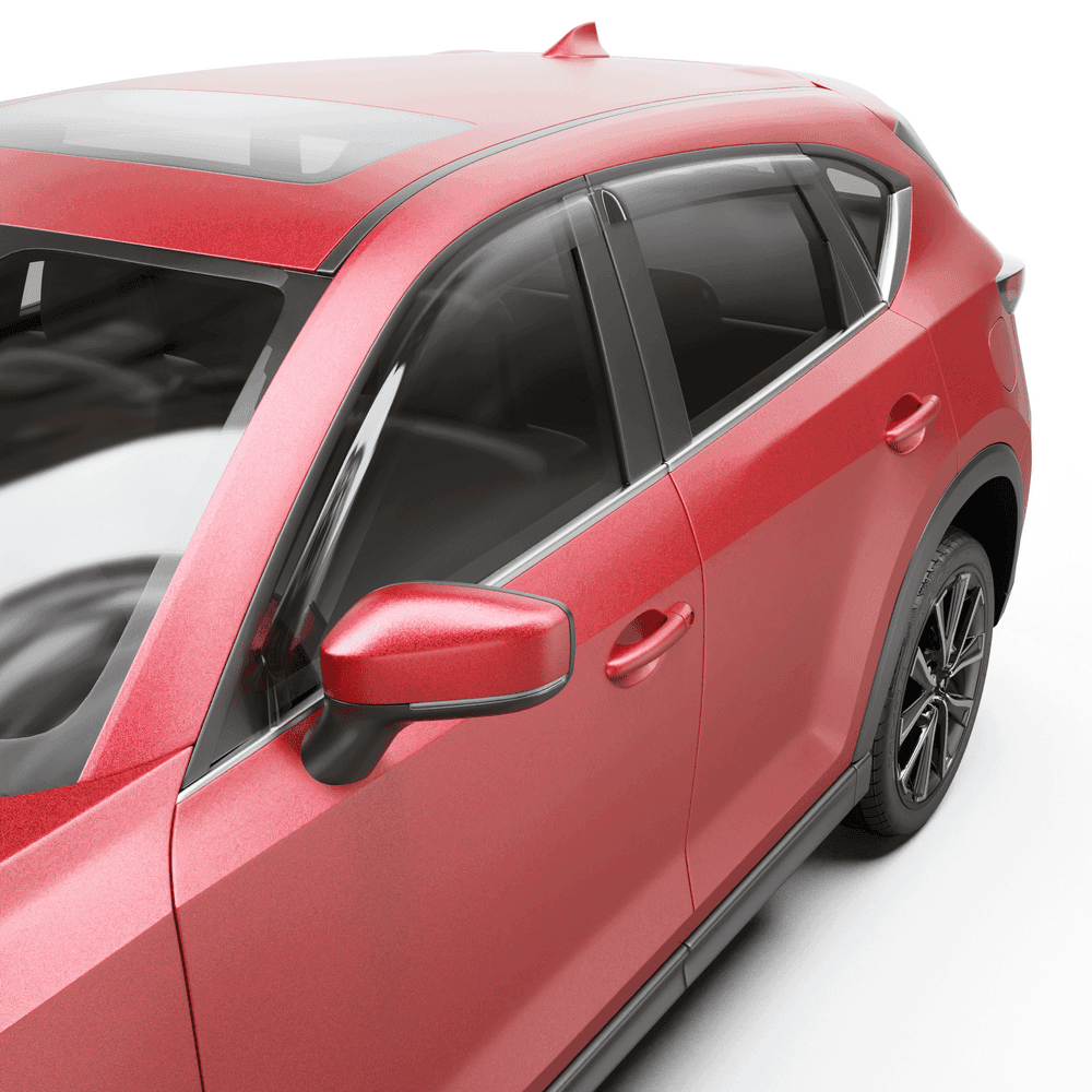 Front view of Mazda CX-5 with EGR bonnet protector and clear headlight shields for stone chip protection