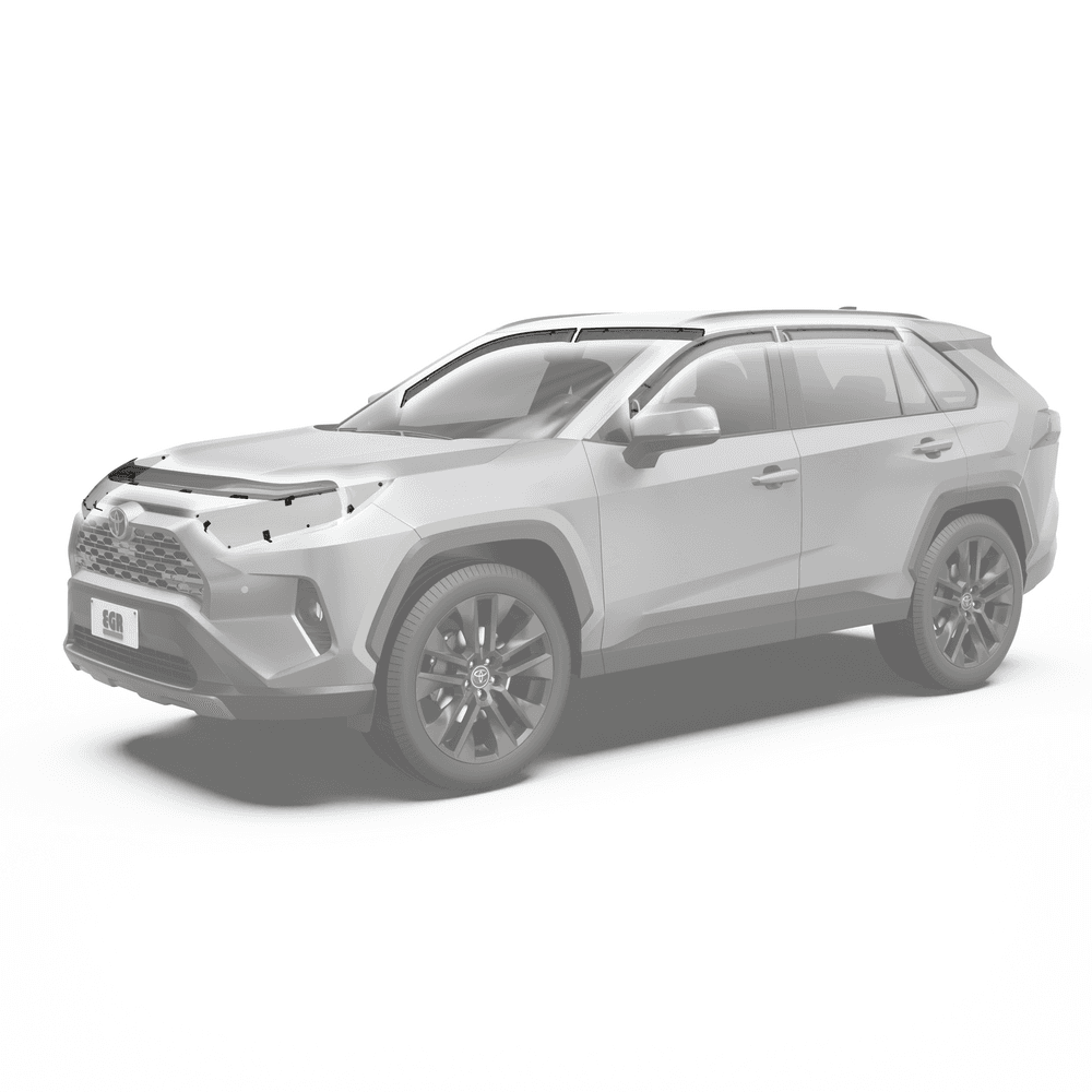 Toyota RAV4 2019-onwards with clear EGR headlight protectors installed for scratch and impact protection