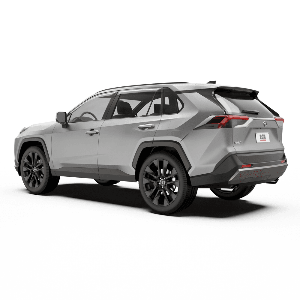 EGR slimline weather shields installed on Toyota RAV4 2019-onwards doors allowing ventilation while blocking wind and rain