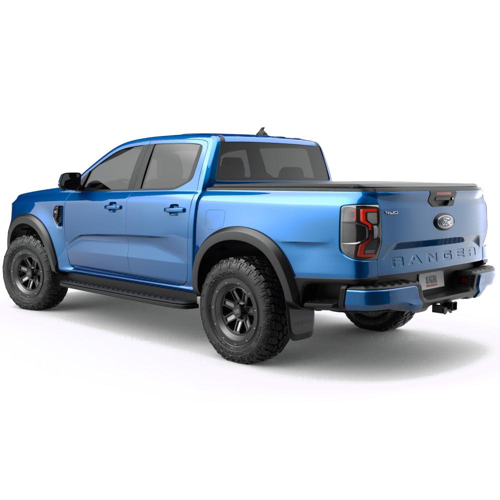 Full side profile of a Ford Ranger RA 2022 with the EGR Soft Tonneau Cover installed