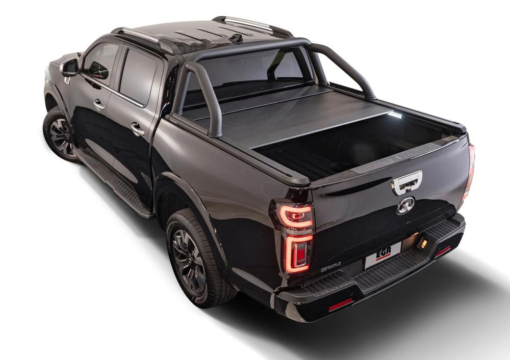 Rear view of GWM Cannon with EGR RollTrac Electric E3 closed