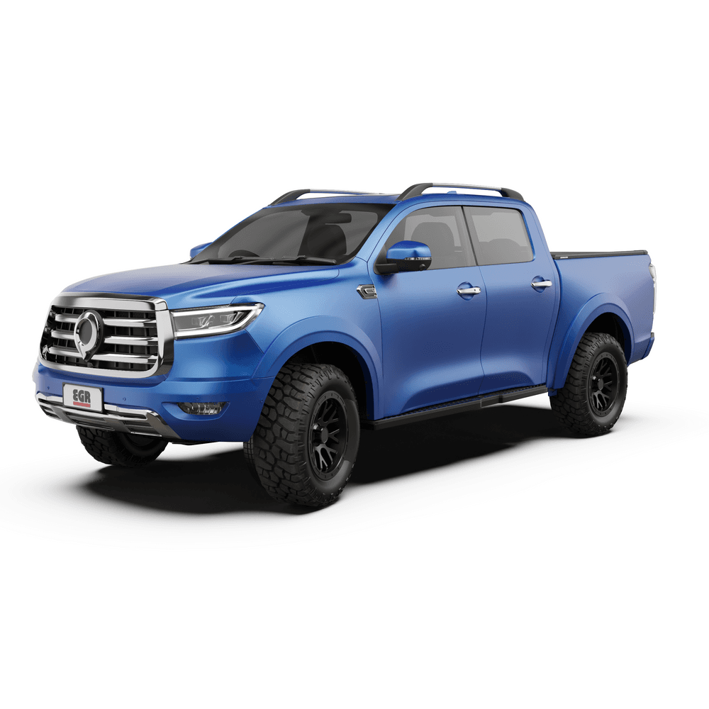 Rear view of GWM Cannon with EGR RollTrac Electric E3 partially open for cargo access