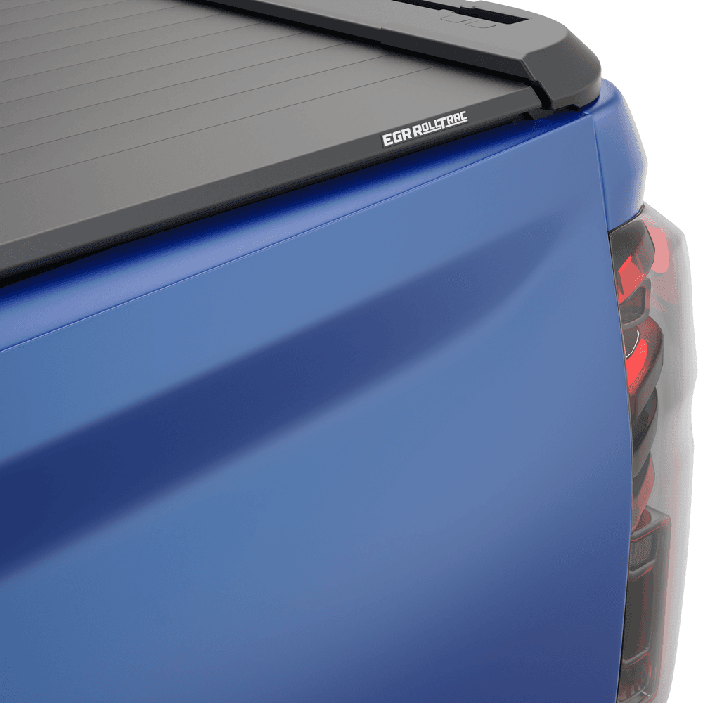 Close-up of EGR RollTrac Electric E3 side rails and integrated T-rail system on GWM Cannon