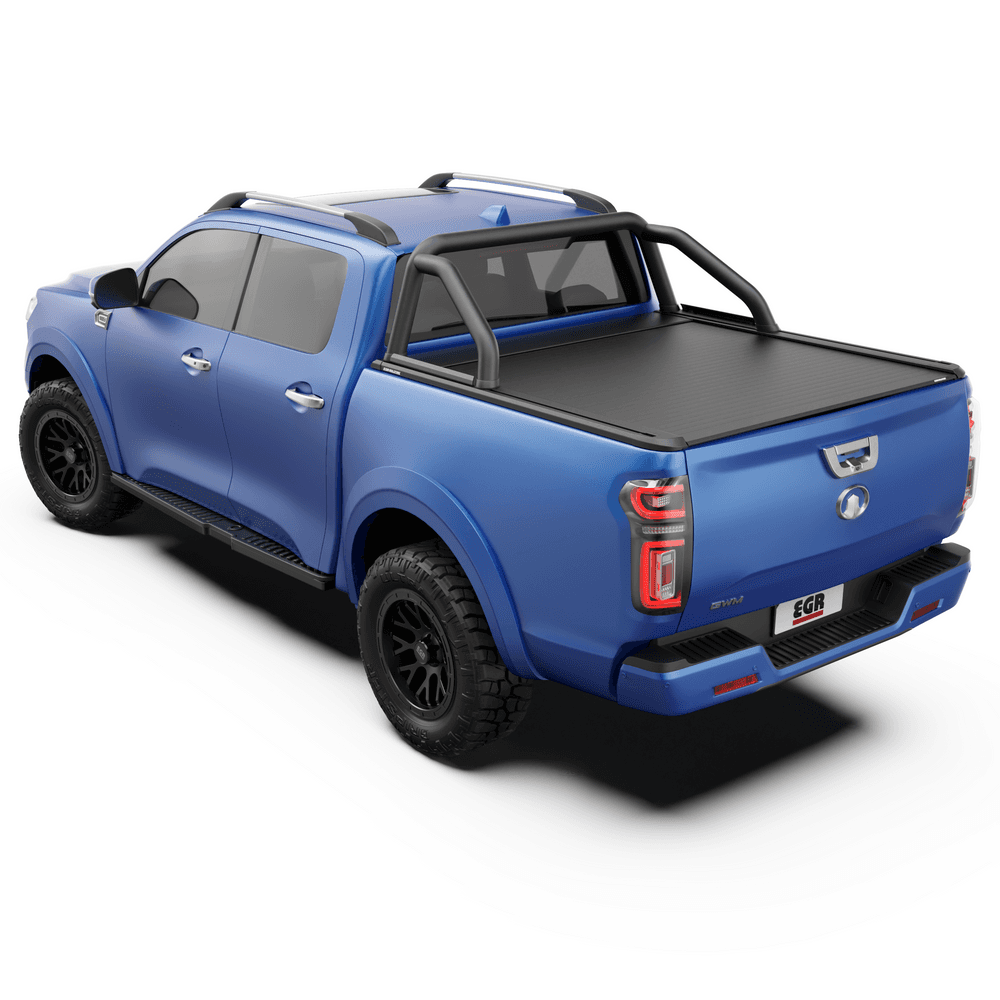 Rear view of GWM Cannon 2020 fitted with EGR RollTrac Sports Bar and RollTrac cover