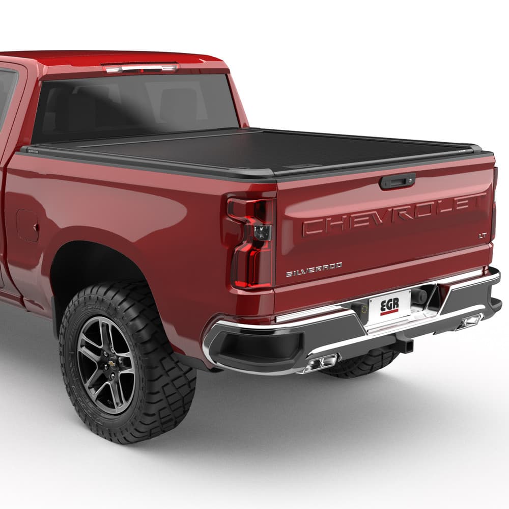 Chevrolet Silverado 1500 2020 with EGR RollTrac Manual tonneau cover fitted