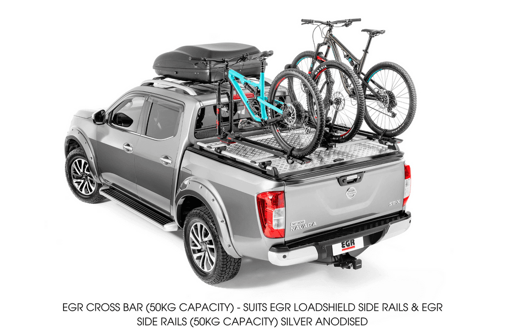 EGR aluminium Load Shield cross bar showing mounting points and profile