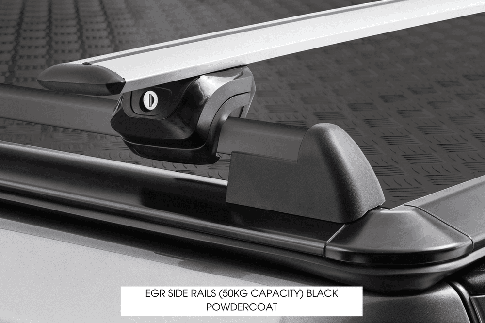 Side view of EGR Load Shield Side Rail installed along the hard lid edge