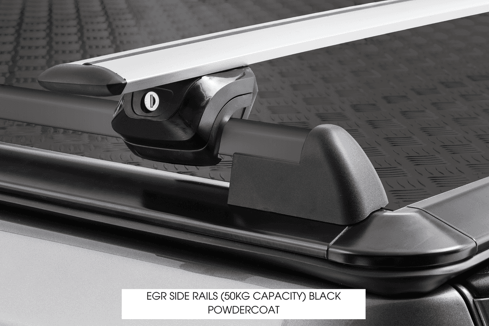 Side view of EGR Load Shield Side Rail installed along the hard lid edge