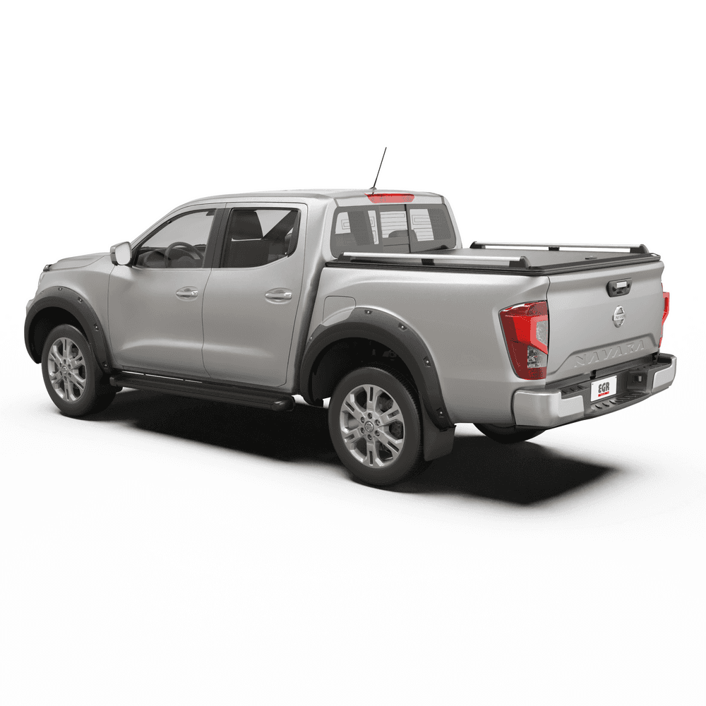 Full side view of ute with EGR Load Shield Side Rails fitted on hard lid