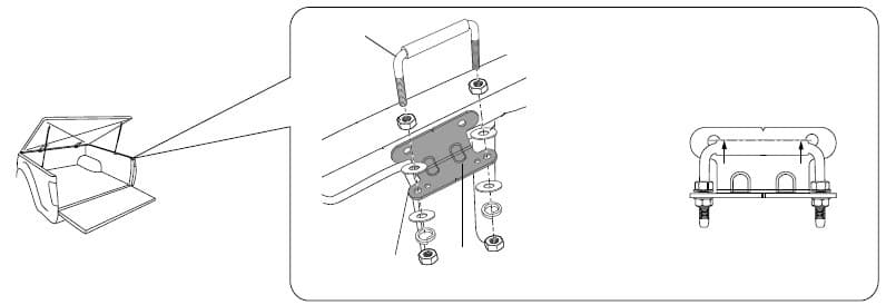 Illustration showing the installation location and close-up view of an EGR lock striker kit on a Holden VE or VF boot area