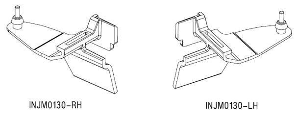 Line drawing of EGR RollTrac rear corner flap seals for left and right sides