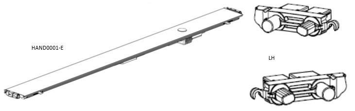 Diagram of EGR RollTrac electric hand rail with LH and RH drive connectors