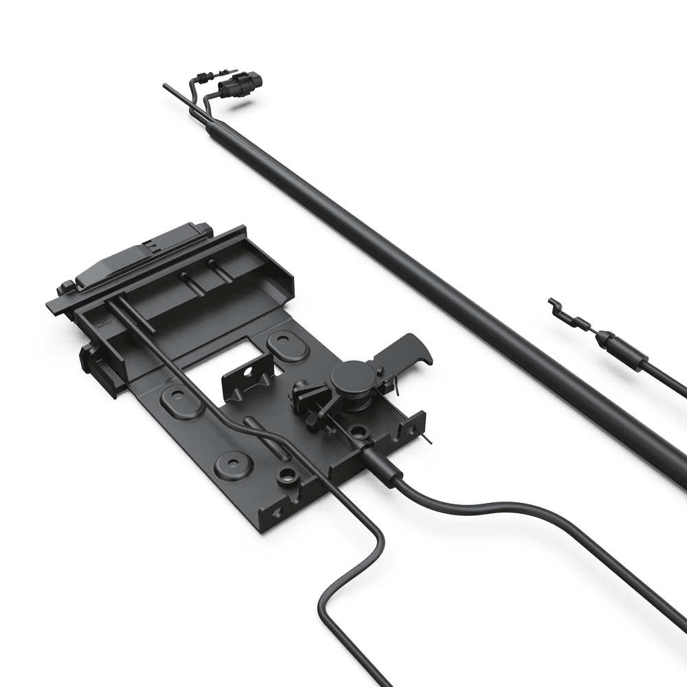Close-up of RollTrac remote locking claw latch kit components