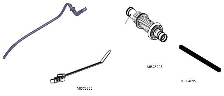 RollTrac rear drain tube components for tonneau cover water management