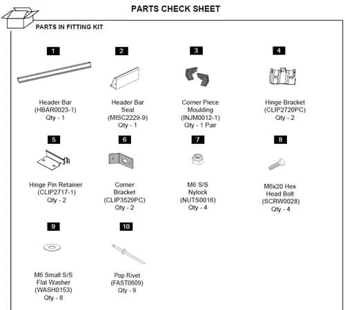 Shop Replacement Vehicle Header Rail Hinge Kit