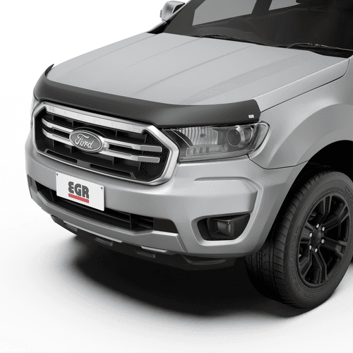 Ford Ranger PX 2015–2022 fitted with EGR Bonnet Protector in matte black, protecting bonnet from stone chips and road debris.