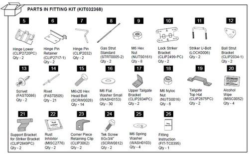 Shop Hardware Fitting Kit inc. Gas Struts