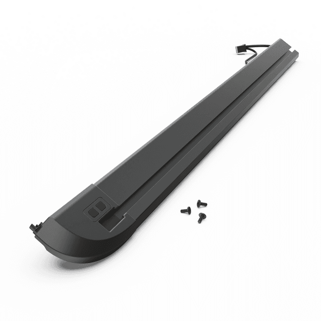 EGR RollTrac right-hand electric side rail for Nissan Navara 2015 with corner cap and mounting points for tonneau cover system.