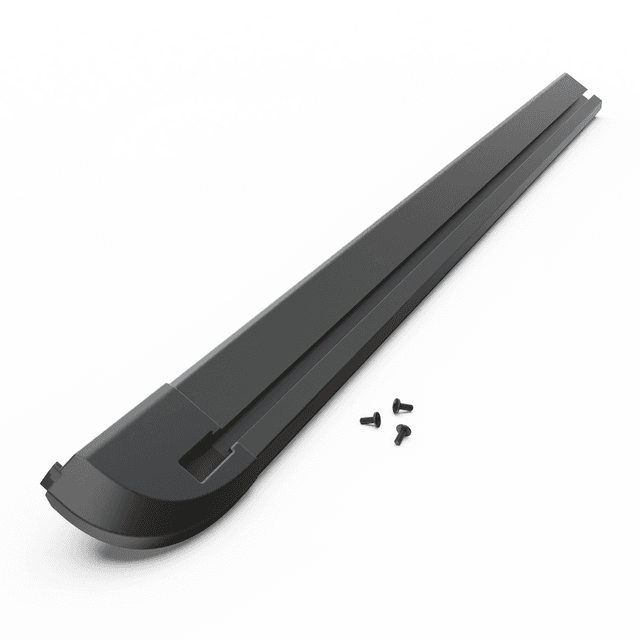 EGR RollTrac right-hand side rail manual for Toyota Hilux 2015 showing aluminium rail with corner cap and mounting points.