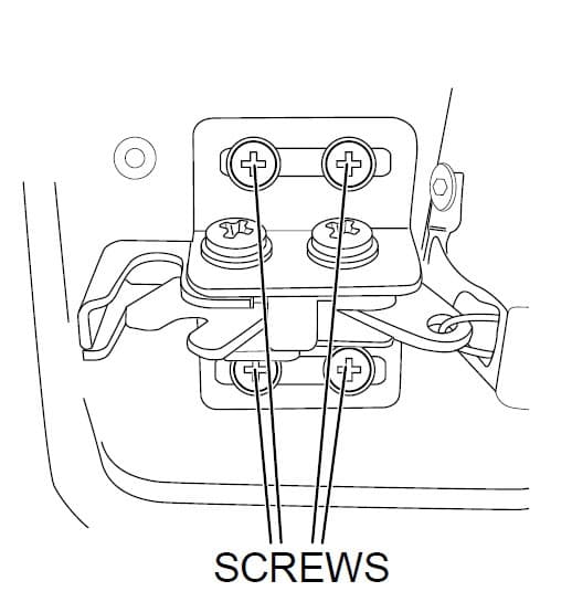 EGR hard lid rear latch kit installed on hard lid, showing latch mechanism and mounting screws used to securely lock the rear lid