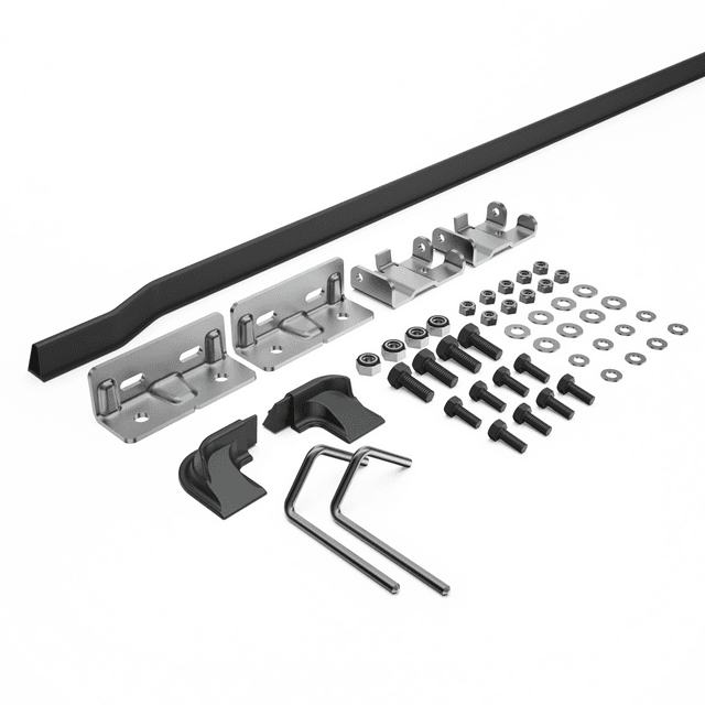 EGR hard lid replacement vehicle hinge kit for Volkswagen Amarok 2010, showing complete hinge components, mounting brackets, bolts, washers, and fitting hardware