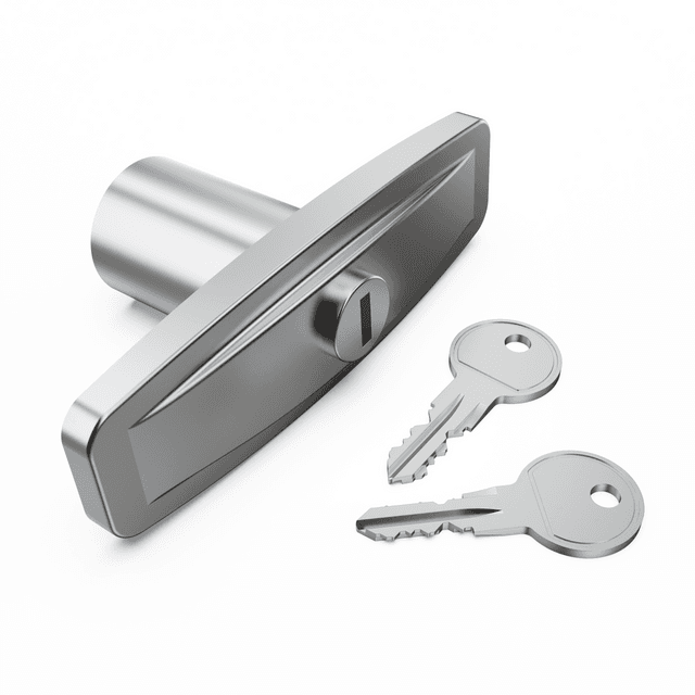 T-handle lock with two keys for EGR load shield replacement locking system