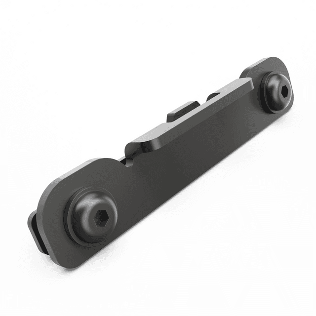 Load shield replacement gas strut assembly showing mounting hardware, ball studs, washers, nylock nuts, and rivets for EGR load shield support system