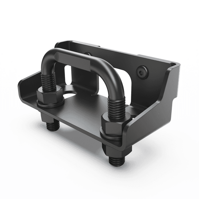EGR load shield striker bracket assembly for Toyota Hilux 2015-Onwards J-Deck, showing twin striker brackets, spacers, bolts, washers and mounting hardware