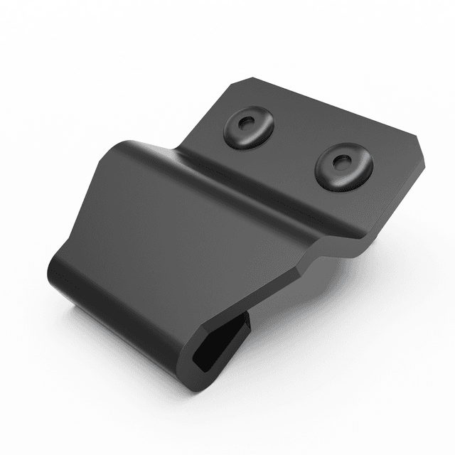 Load shield striker bracket assembly for Toyota Hilux 2015 J-Deck, showing dual strikers, bracket spacers, M10 nuts and stainless steel rivets