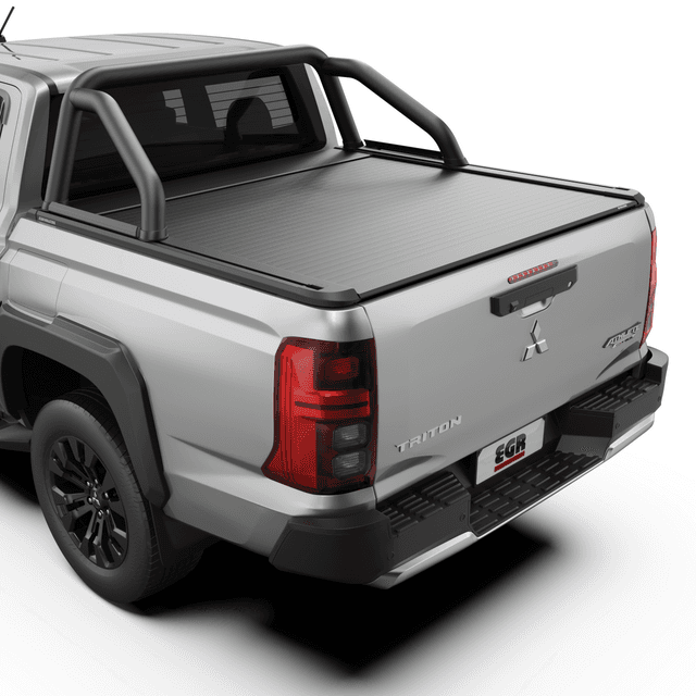 EGR RollTrac Sports Bar fitted to Mitsubishi Triton MV 2024 showing clean integration with RollTrac cover and factory-style finish
