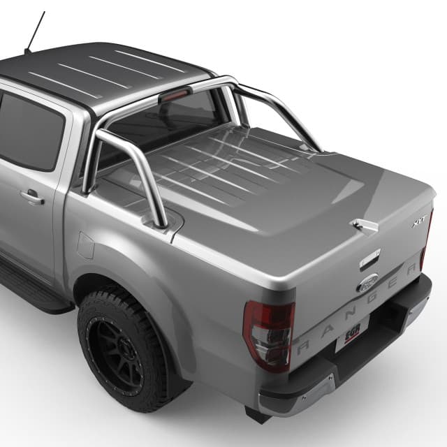 Ford Ranger PX fitted with EGR 3-piece hard lid system designed to suit XLT sports bars, showing secure tub coverage