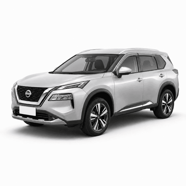 Silver Nissan X-Trail fitted with EGR matte black Slimline Weather Shields